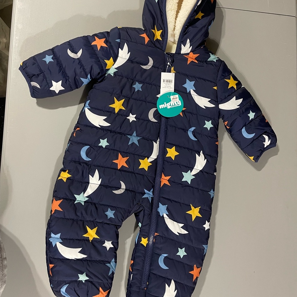 Kids Starry Night Puffer Jacket - Blue
